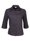 ROLANDO - P04 Ladies Percale Check 3/4 Sleeve Cathy Blouse