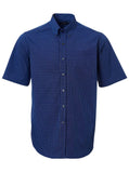 ROLANDO - P04 Mens Percale Check S/S Lounge Shirt