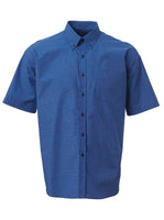 ROLANDO - P05 Mens Percale Check S/S Lounge Shirt