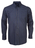 ROLANDO - K115 Mens Italian Check L/S Lounge Shirt