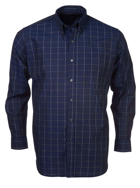 ROLANDO - K82 Mens Italian Check L/S Lounge Shirt