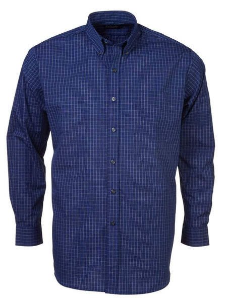 ROLANDO - P04 Mens Percale Check L/S Lounge Shirt