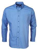 ROLANDO - P04 Mens Percale Check L/S Lounge Shirt