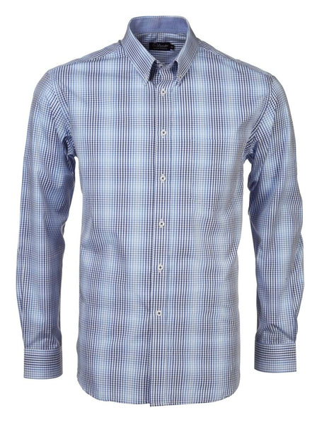 ROLANDO - K211 Mens Varigated Check L/S Lounge Shirt